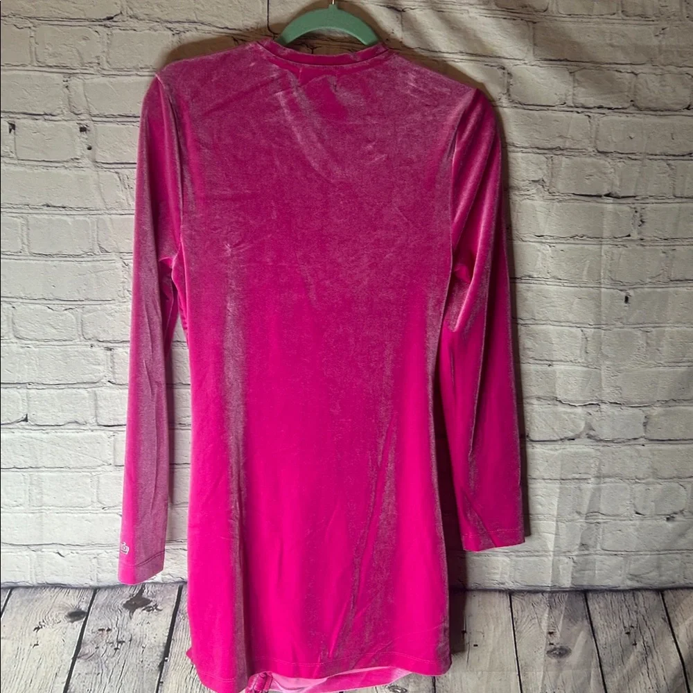 Juicy by Juicy Couture long sleeve velour preppy pinky bodycon dress size large - Picture 4 of 7